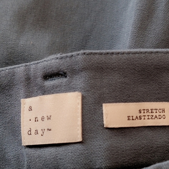 A New Day Mid Rise Slim Straight Side Split Trousers Blue Size 16 - Picture 4 of 11